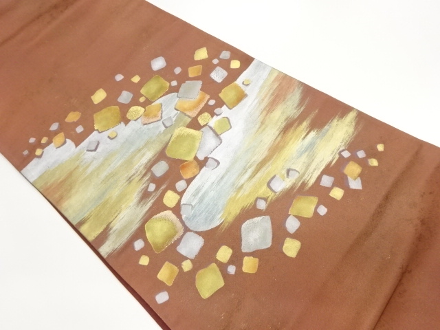 JAPANESE FUKURO OBI / EMBROIDERY / KINSAI / EGASUMI PATTERN